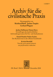 Zum Artikel "Neue Publikation: Prof. Dr. Jochen Hoffmann/Simon Horn – Grundfragen des kaufrechtlichen Aufwendungsersatzes für Ein- und Ausbaukosten, AcP 218, S. 865-904"