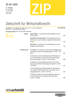 Zum Artikel "Just published: Bartlitz/Bohnert, ZIP 2022, 1244 ff."
